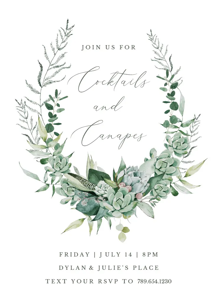 Branching out - cocktail party invitation